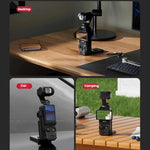 Supporto magnetico con base regolabile a 180 gradi per DJI Osmo Pocket 3, ideale per vlogging stabile.