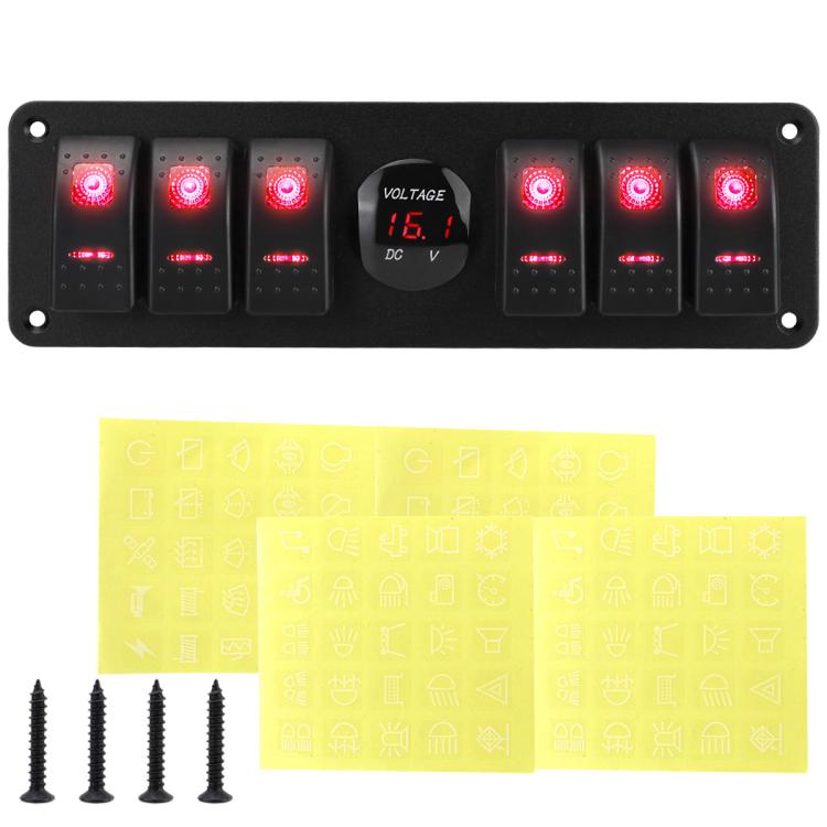 Pannello interruttori impermeabile con voltmetro 12-24V