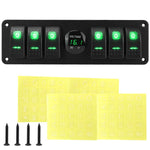 Pannello interruttori impermeabile con display digitale di tensione per veicoli e navi, Red, Green
