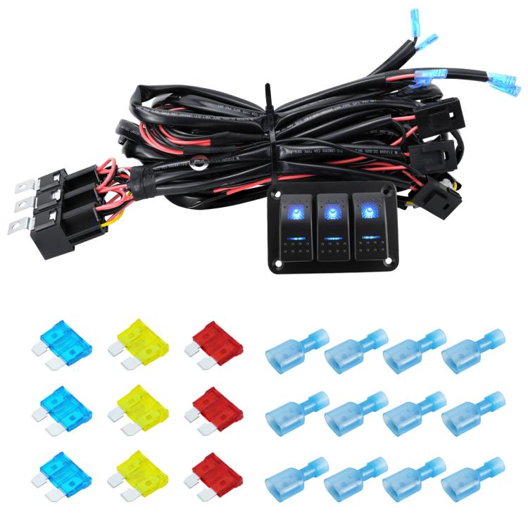 Kit di cablaggio per striscia LED con interruttore di alimentazione a 12V e fusibile, 2-key, 3-key, 4-key, 5-key