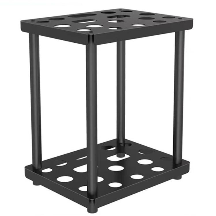 Scaffale porta attrezzi in metallo verniciato a polvere, stile rustico, per zappa, scopa e pala., Double Layer