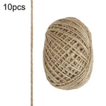 10 pezzi di corda di canapa intrecciata a mano per decorazioni fai da te, 0.001x100m, 0.0015x100m, 0.0015x200m