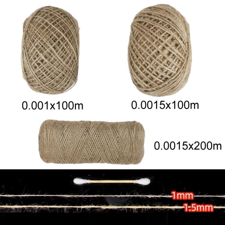 10 pezzi di corda di canapa intrecciata a mano per decorazioni fai da te, 0.001x100m, 0.0015x100m, 0.0015x200m
