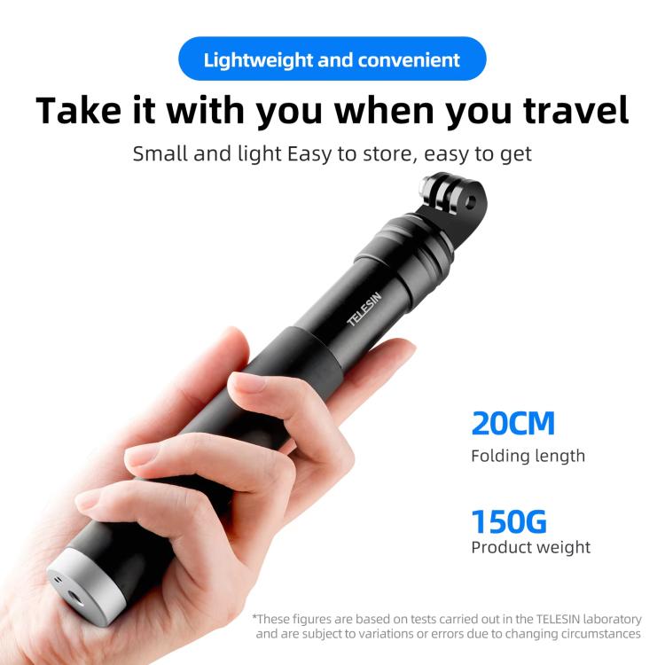 Telesin - Asta per selfie da 0,9 m, monopiede e treppiede compatibile con action camera e smartphone., Aluminum Alloy Tripod, Plastic Tripod
