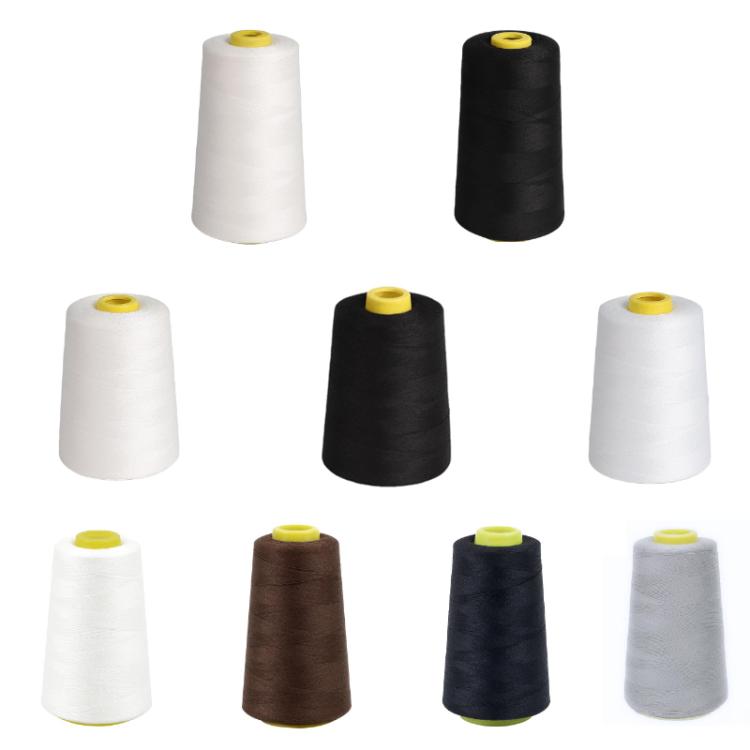 Filo da cucito per uso domestico, filo di poliestere fine per cucire abiti, Extra Large Volume White 701, Extra Large Volume Black 325, Medium Volume White 701, Medium Volume Black 325, Medium Volume Bleached 301, White 701, Brown 870, Black 325, Gray 366