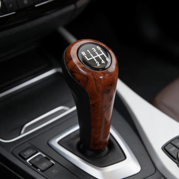FCXN-A11 Pomello del cambio con finitura effetto legno per auto BMW, accessori per la leva del cambio, 5 Speed, 6 Speed