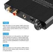 HDMI 2.0 Audio Extractor Support R/L Output And Volume Control 4K/60Hz Audio Splitter, US Plug, EU Plug