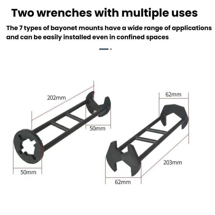 2 pezzi Chiave multifunzione per installazione rubinetto lavello tubo angolare valvola strumento di installazione riparazione rimozione, A Small+B Large