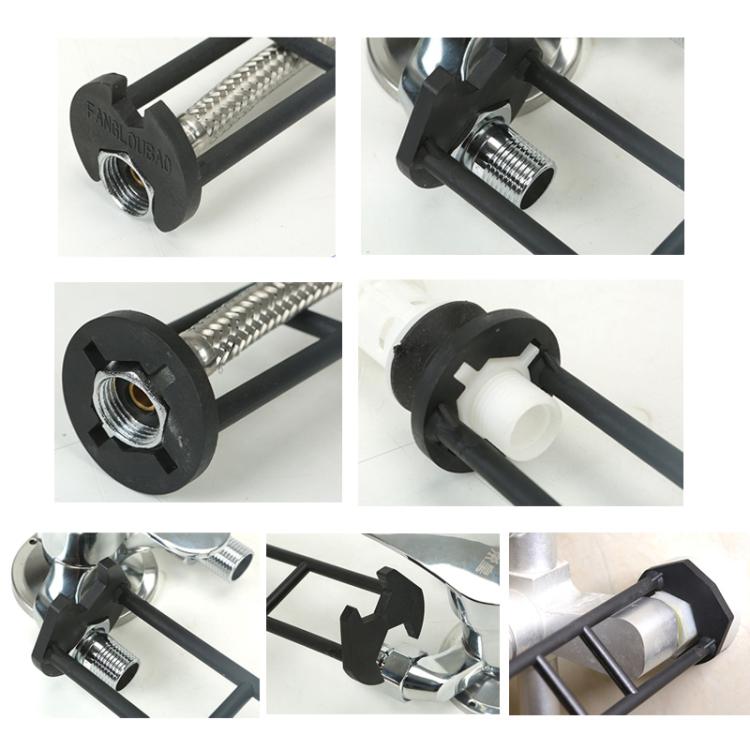 2 pezzi Chiave multifunzione per installazione rubinetto lavello tubo angolare valvola strumento di installazione riparazione rimozione, A Small+B Large