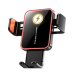 SD15 Supporto elettrico da 15 W per bocchetta dell'aria dell'auto con bloccaggio automatico, collegamento a 3 assi, caricabatterie wireless per telefono con luce ambientale, SD15