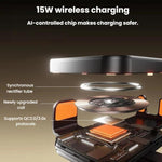 SD15 Supporto elettrico da 15 W per bocchetta dell'aria dell'auto con bloccaggio automatico, collegamento a 3 assi, caricabatterie wireless per telefono con luce ambientale, SD15
