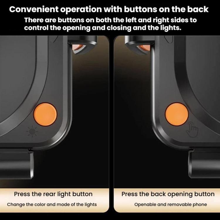 SD15 Supporto elettrico da 15 W per bocchetta dell'aria dell'auto con bloccaggio automatico, collegamento a 3 assi, caricabatterie wireless per telefono con luce ambientale, SD15