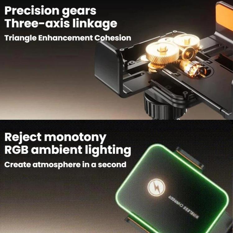 SD15 Supporto elettrico da 15 W per bocchetta dell'aria dell'auto con bloccaggio automatico, collegamento a 3 assi, caricabatterie wireless per telefono con luce ambientale, SD15