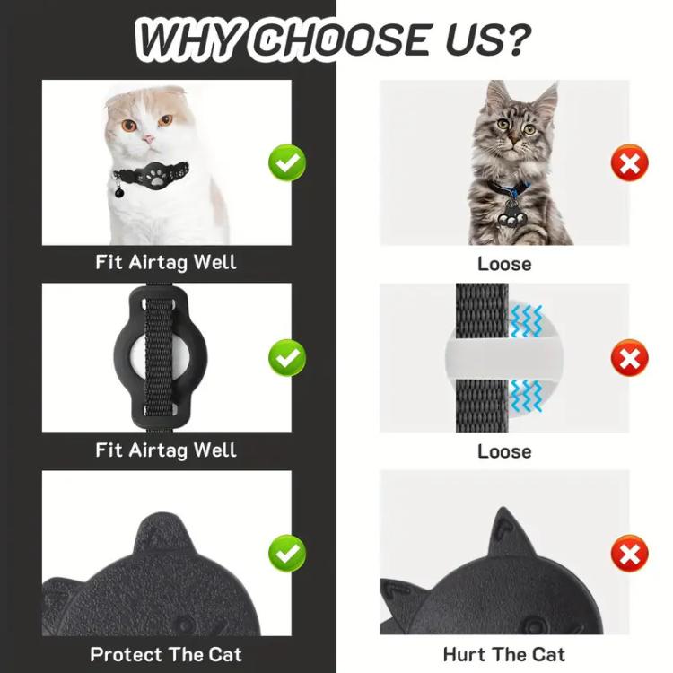 Collare di localizzazione per gatti con localizzatore GPS S10, Compatible with Apple Find My, Compatible with Google Find My, Dual System for iOS & Android