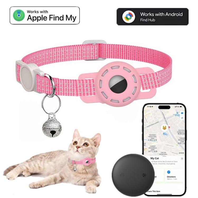 Collare di localizzazione per gatti con localizzatore GPS S10, Compatible with Apple Find My, Compatible with Google Find My, Dual System for iOS & Android