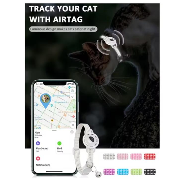 Collare di localizzazione per gatti con localizzatore GPS S10, Compatible with Apple Find My, Compatible with Google Find My, Dual System for iOS & Android