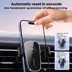 Supporto per telefono da auto M7 con fissaggio a gravità tramite bocchetta dell'aria e clip anticaduta., M7