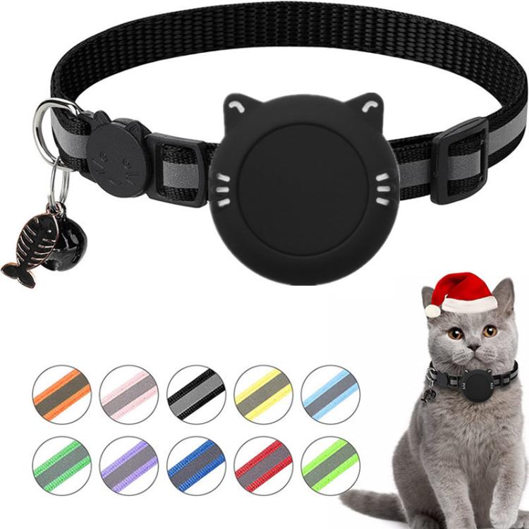 Supporto in silicone impermeabile con fibbia di sicurezza a sgancio rapido e ciondolo a forma di pesce e campanellino per collare per gatti AirTag di seconda generazione / AirTag di prima generazione.