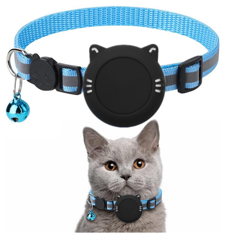 Supporto in silicone impermeabile con fibbia di sicurezza a sgancio rapido e ciondolo a forma di pesce e campanellino per collare per gatti AirTag di seconda generazione / AirTag di prima generazione.