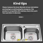 Set di raccordi per tubo di scarico antiodore per lavabo da cucina in acciaio inox, Double Slot 0.6m Tailpipe, Double Slot S-bend, Double Slot 1m Tailpipe
