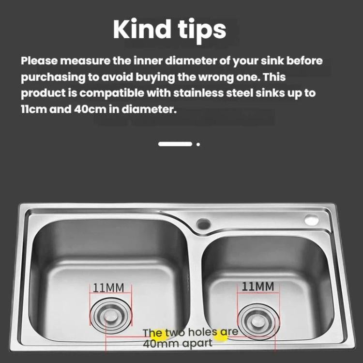 Set di raccordi per tubo di scarico antiodore per lavabo da cucina in acciaio inox, Double Slot 0.6m Tailpipe, Double Slot S-bend, Double Slot 1m Tailpipe