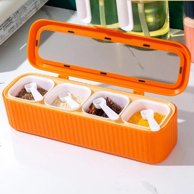 Contenitore per spezie da cucina a 4 scomparti
