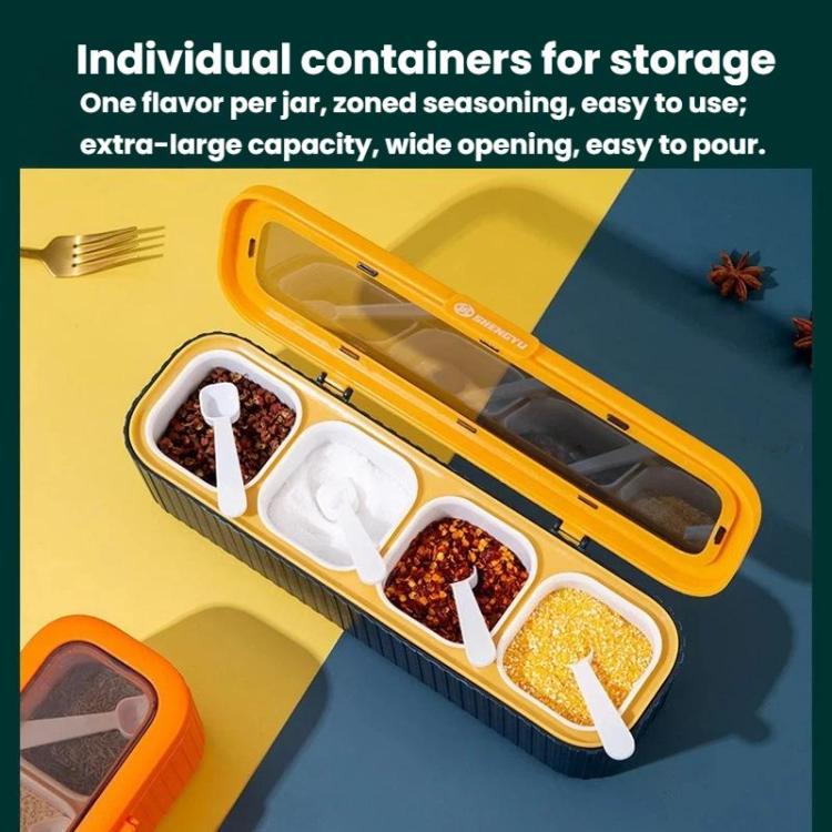 Contenitore per spezie da cucina a 4 scomparti