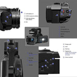 Videocamera Ultra HD 64 MP con zoom digitale 18x e schermo 4 poll