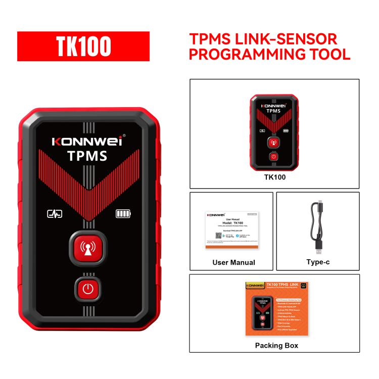 KONNWEI Tire Pressure Monitoring System Connector Supports Bluetooth Version 5.2, TK100