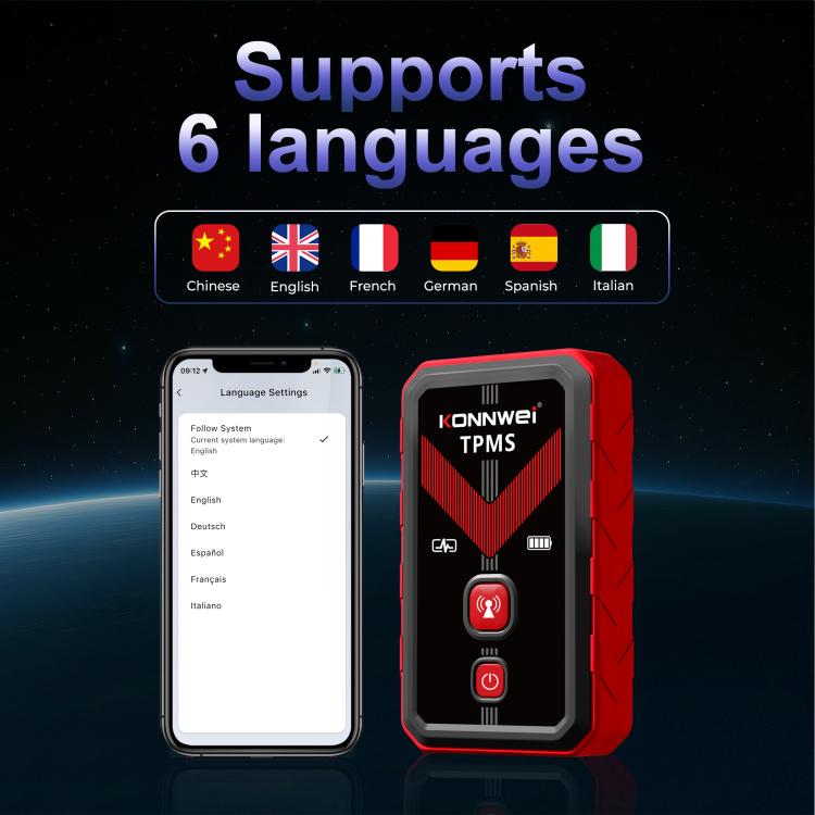 KONNWEI Tire Pressure Monitoring System Connector Supports Bluetooth Version 5.2, TK100