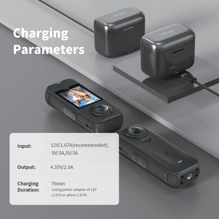Custodia di ricarica rapida Amagisn per Insta360 X4 Air, caricabatterie portatile e contenitore per la conservazione., PM14