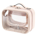 APJ083 Borsa da viaggio trasparente e impermeabile per trucchi, portatile, di grande capacità, organizer per articoli da toilette.