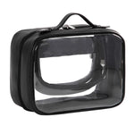 APJ083 Borsa da viaggio trasparente e impermeabile per trucchi, portatile, di grande capacità, organizer per articoli da toilette.