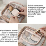 APJ083 Borsa da viaggio trasparente e impermeabile per trucchi, portatile, di grande capacità, organizer per articoli da toilette.