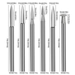 Coltello affilato per incisione a forma di spada, smerigliatrice elettrica, linea di incisione, punta da trapano per incisione., 6pcs /Box 3.0mm, 6pcs /Box 2.35mm