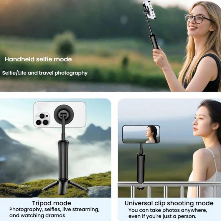 Supporto magnetico da tavolo A004 per telefono, multifunzionale, retrattile, per live streaming e riprese.