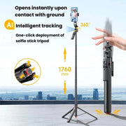 Selfie stick con tracciamento volto e supporto telefono