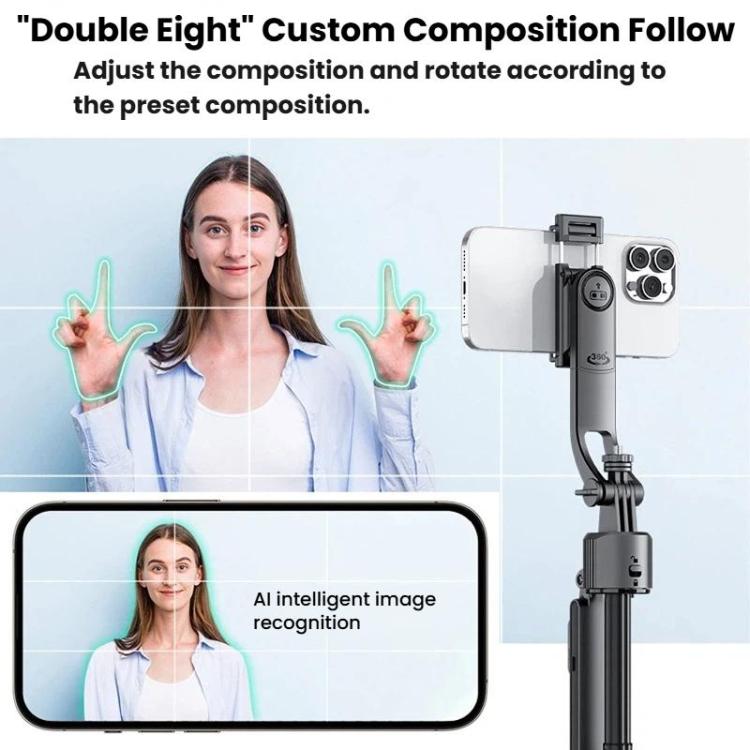 Selfie stick con tracciamento volto e supporto telefono