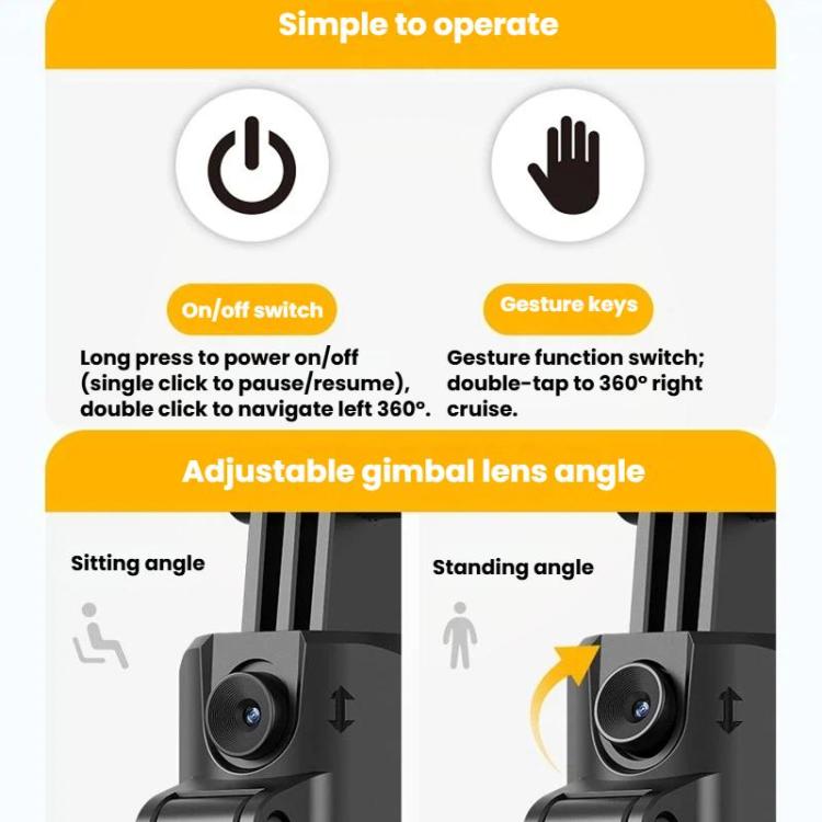 Selfie stick con tracciamento volto e supporto telefono