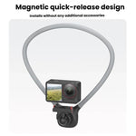 Supporto magnetico a sgancio rapido per collo per DJI Osmo 360 / Action 5 Pro / 4 / 3 con testa a sfera girevole a 360 gradi e cinghia pettorale, Neck Mount