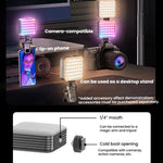 Luce LED portatile per smartphone con ricarica Type-C