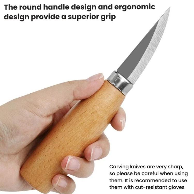 Affilatura Raschiatura Coltello da cucchiaio in legno Manico in faggio Coltello da intaglio per lavorazione del legno, 2pcs /Set Scraping Wooden Spoon