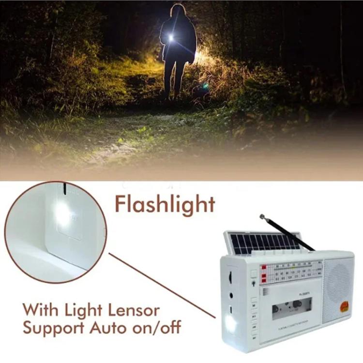 Solar-Powered Magnetic Cassette Player Wireless SW Radio/Recorder