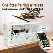 Lettore di cassette magnetiche ad energia solare, radio/registratore wireless a onde corte