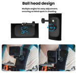Supporto universale per tracolla per action camera con testa a sfera girevole a 360 gradi per riprese POV a mani libere.