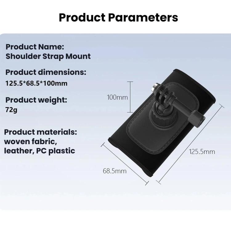Supporto universale per tracolla per action camera con testa a sfera girevole a 360 gradi per riprese POV a mani libere.