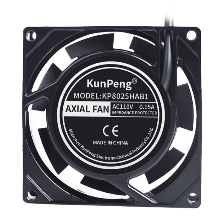 KunPeng 8cm 17W Cooling Fan Ball Bearing Axial AC Fan, 110V, 220V