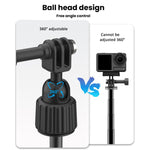 Mini selfie stick regolabile da 19 a 43 cm con testa a sfera girevole a 360 gradi per action camera universali, 2-claw version