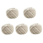 5 pezzi 70 m Corda per imballaggio alimentare fai da te Filo di cotone, Beige, Blue White, Red White, Pink White, White Green, White