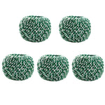 5 pezzi 70 m Corda per imballaggio alimentare fai da te Filo di cotone, Beige, Blue White, Red White, Pink White, White Green, White